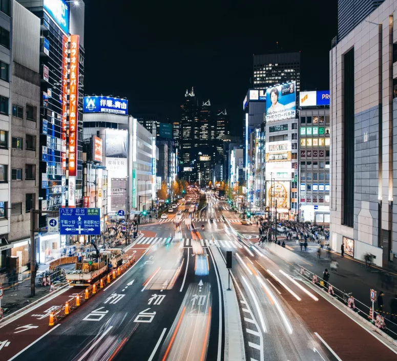 Tokyo Japon Nuit Ville Trafic