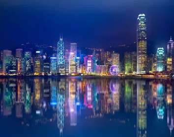 Hong Kong Ville de nuit Lumières Couleurs