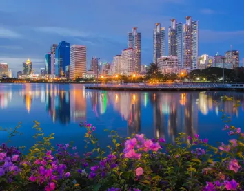 Bangkok Paysage Ville Nuit Fleures Fleuve